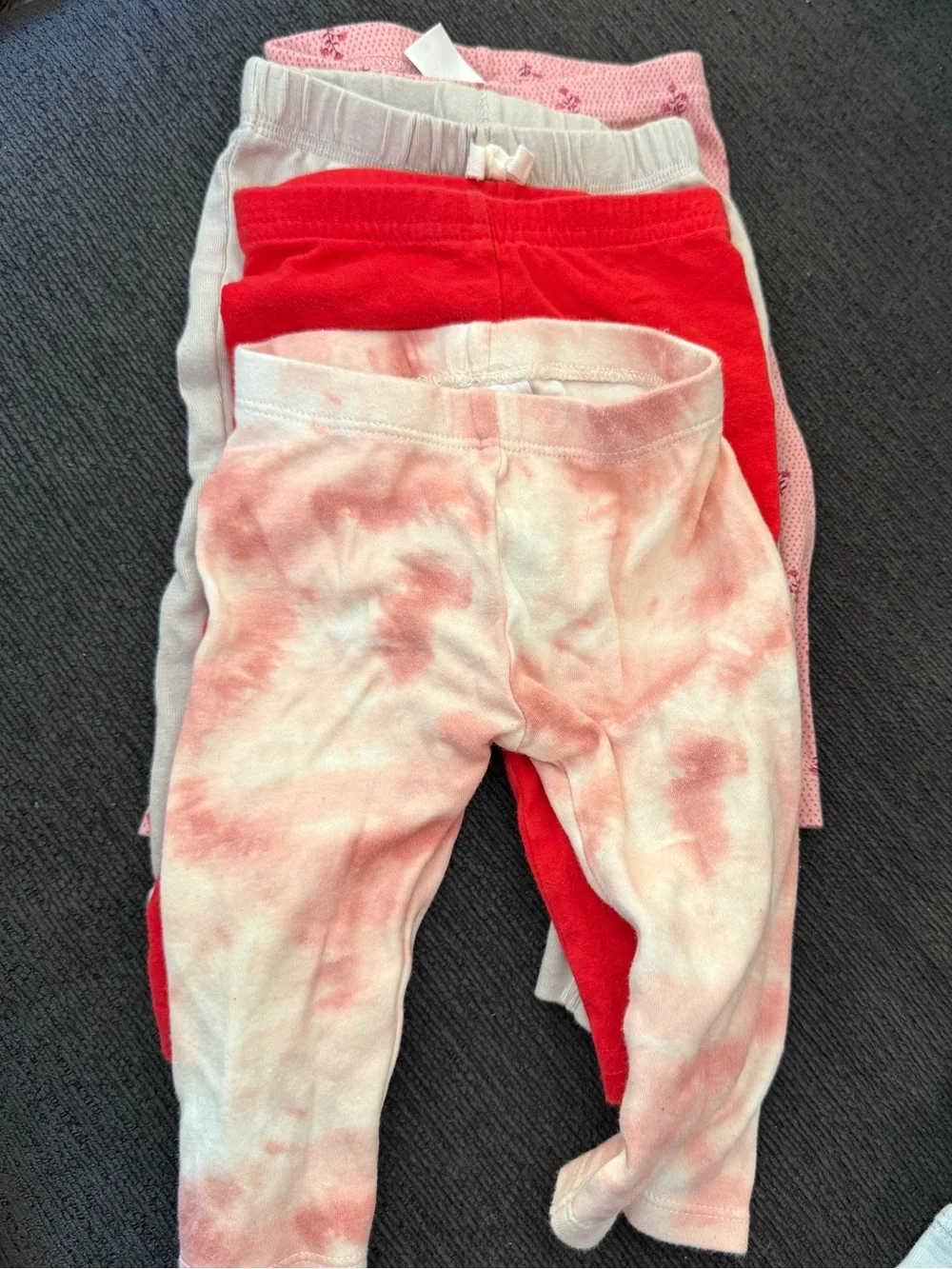 Carter's Pink Tie-Dye and Solid Mix Footed Leggings Set